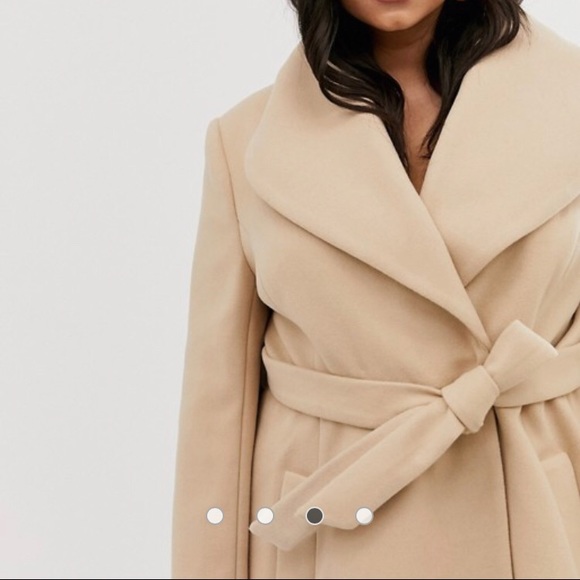 Camel coloured coat with tie belt size 18 - Picture 3 of 5